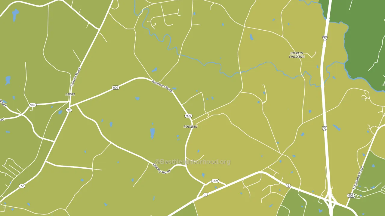 Rodman, SC block-group voter-turnout map