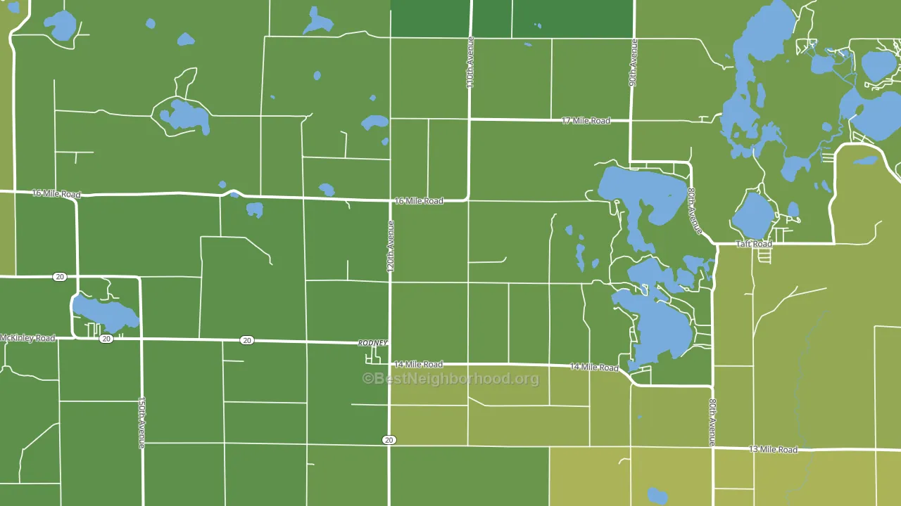 Rodney, MI block-group voter-turnout map