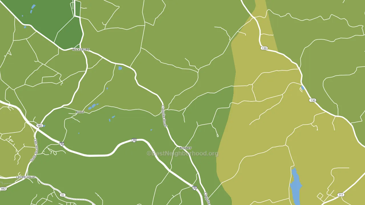 Rodney, PA block-group voter-turnout map
