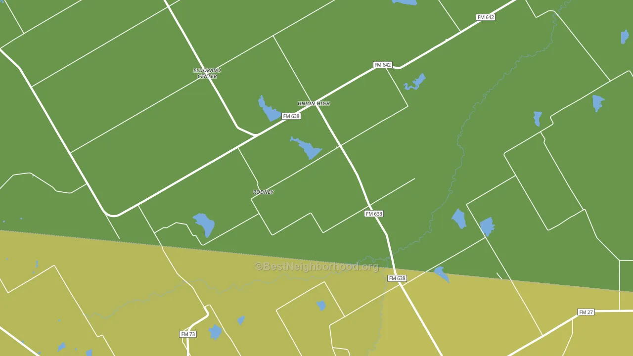 Rodney, TX block-group voter-turnout map