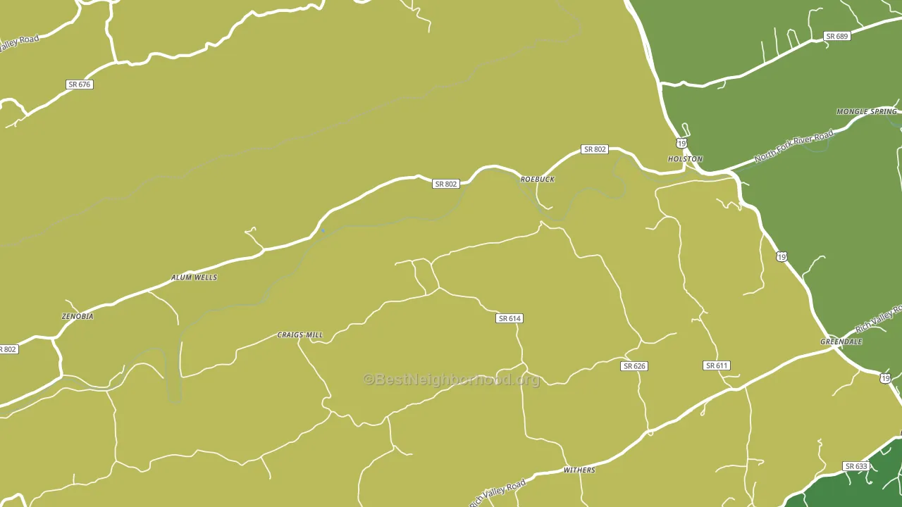 Roebuck, VA block-group voter-turnout map