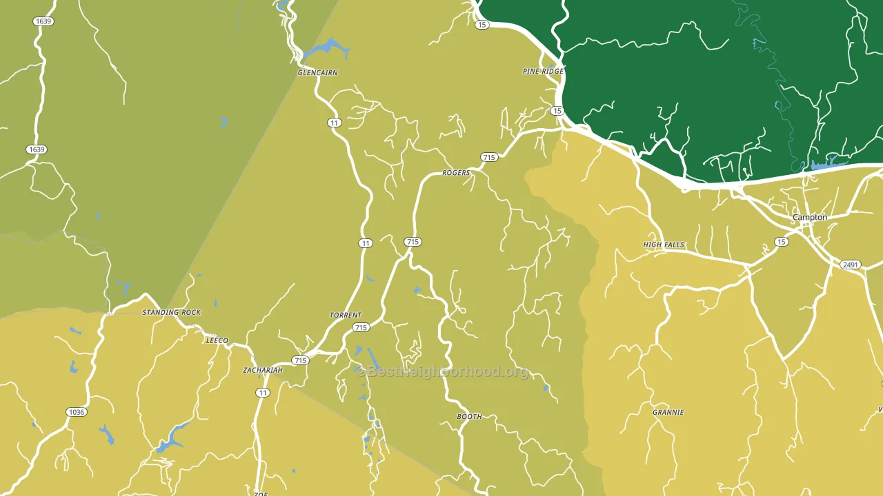 Rogers, KY block-group voter-turnout map