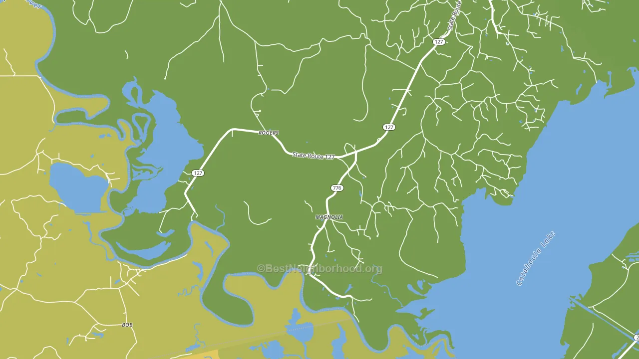 Rogers, LA block-group voter-turnout map