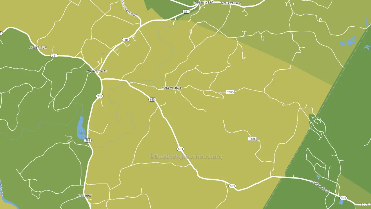Rogers Mill, PA block-group voter-turnout map