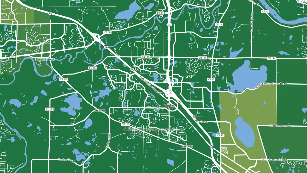 Rogers, MN block-group voter-turnout map