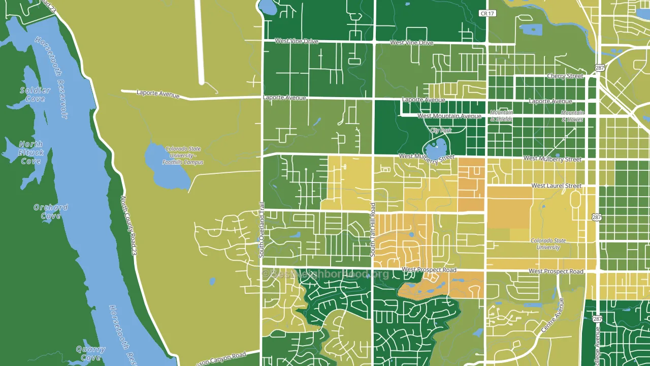 Rogers Park, Fort Collins, CO block-group voter-turnout map