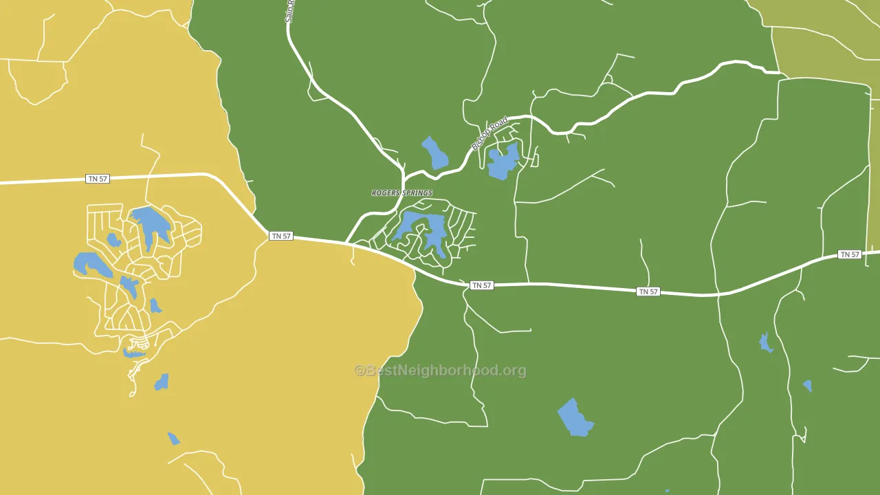Rogers Spring, TN block-group voter-turnout map