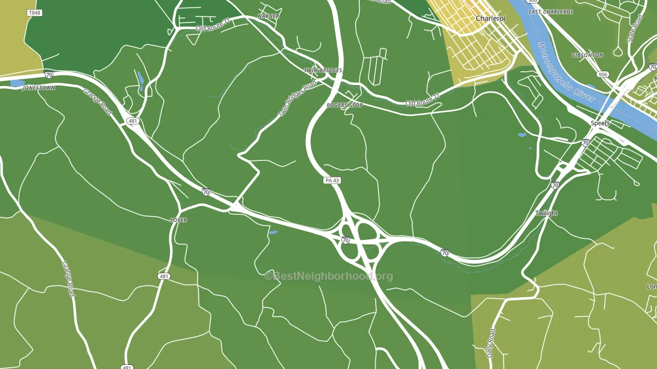 Rogers Stop, PA block-group voter-turnout map