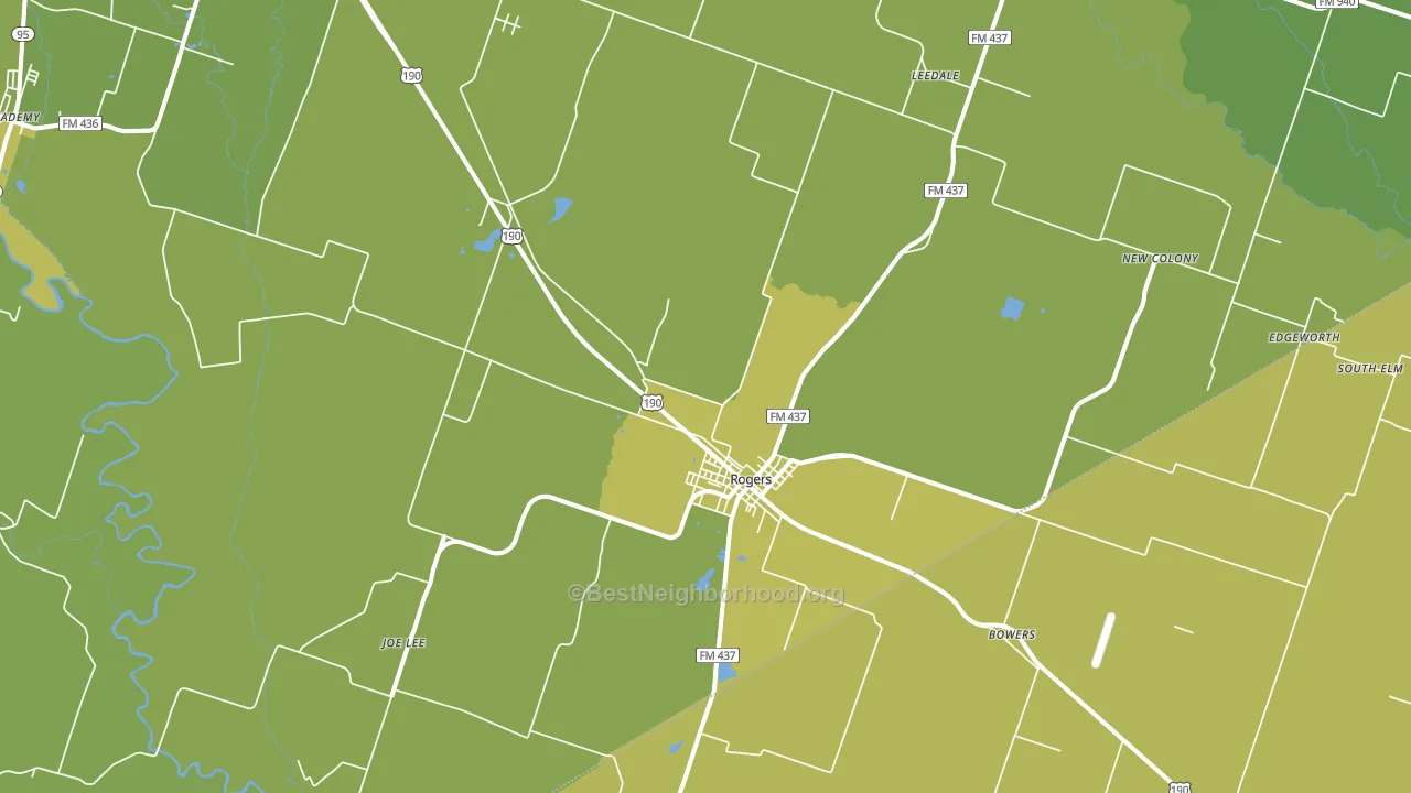 Rogers, TX block-group voter-turnout map