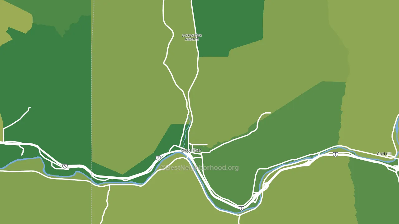 Rogue River, OR block-group voter-turnout map