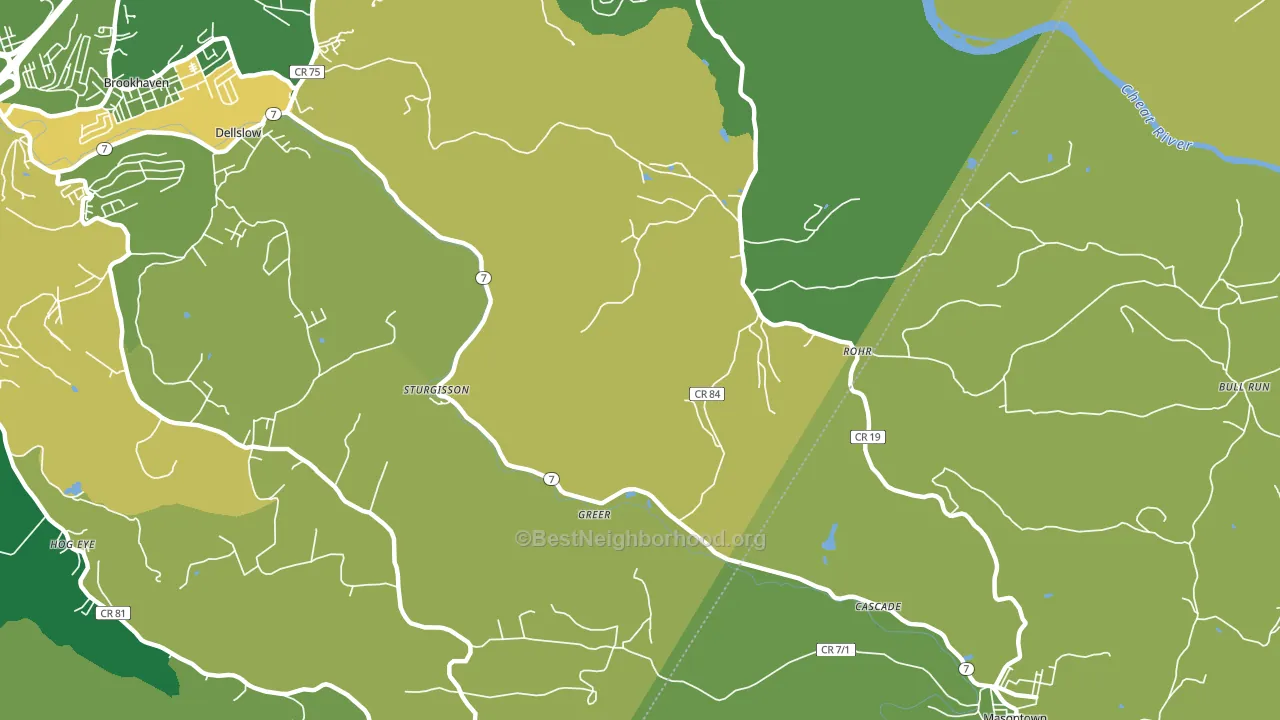Rohr, WV block-group voter-turnout map
