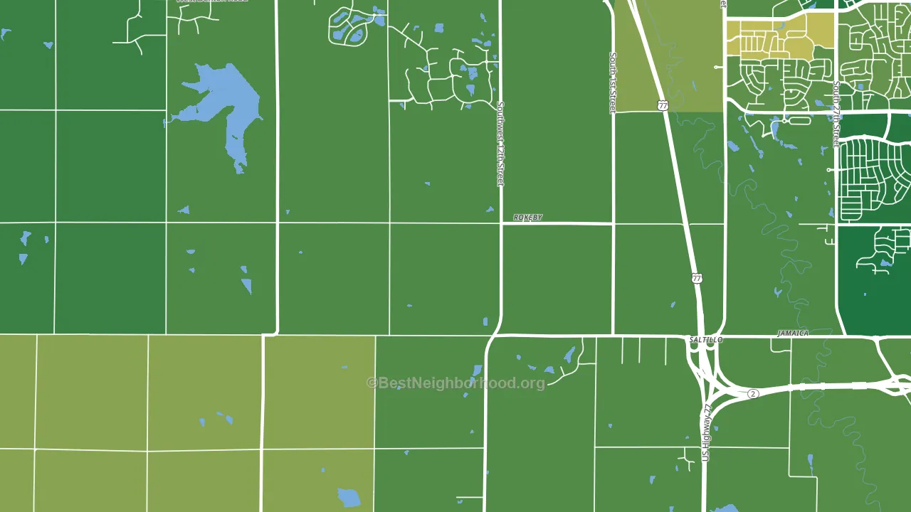 Rokeby, NE block-group voter-turnout map