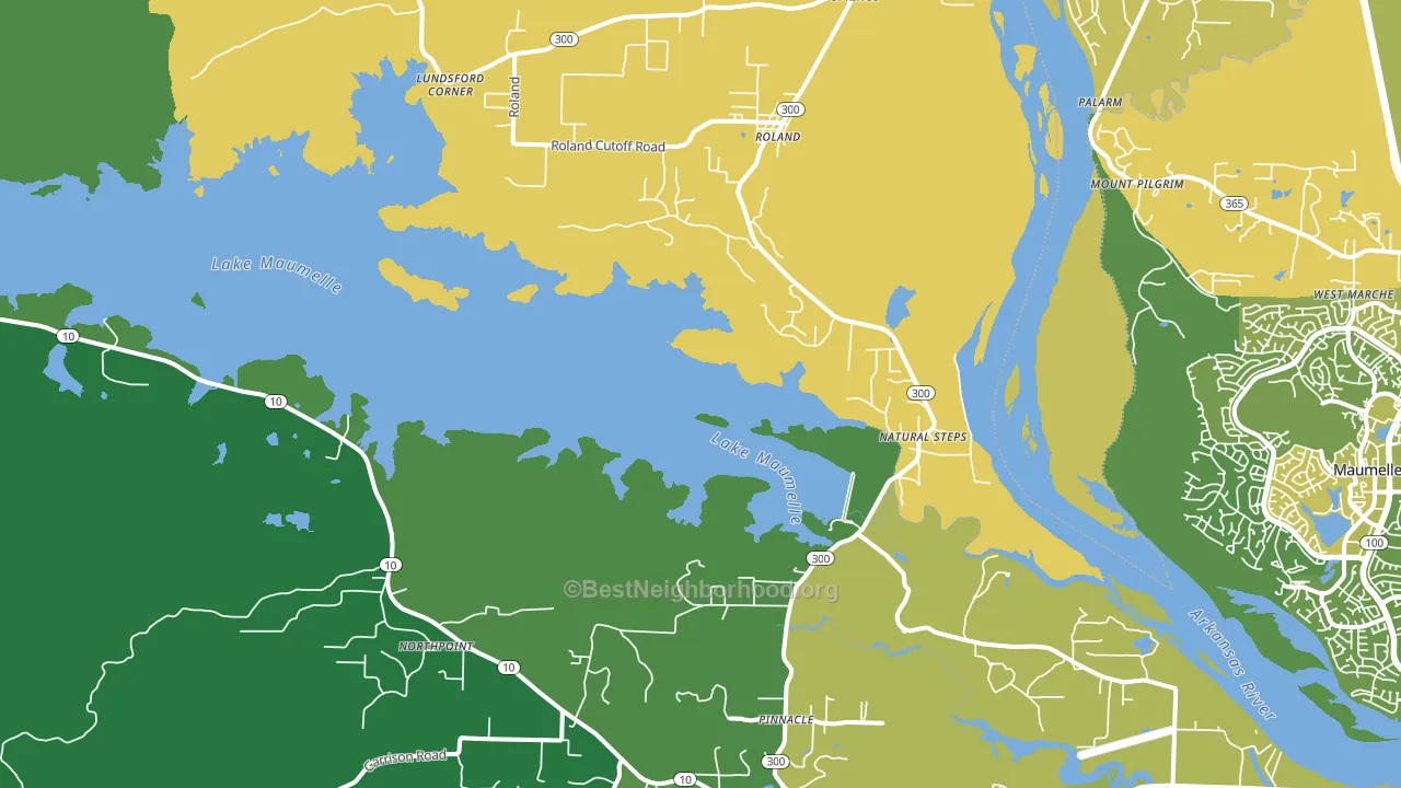 Roland, AR block-group voter-turnout map