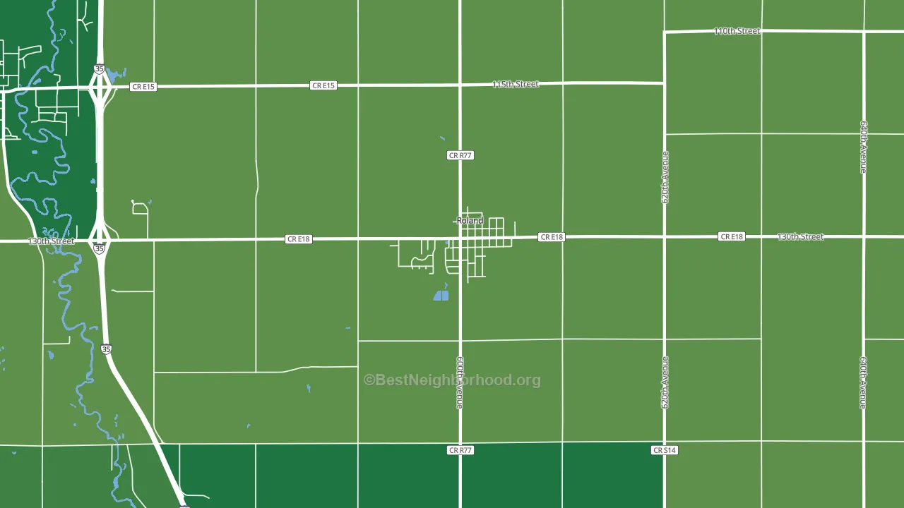 Roland, IA block-group voter-turnout map