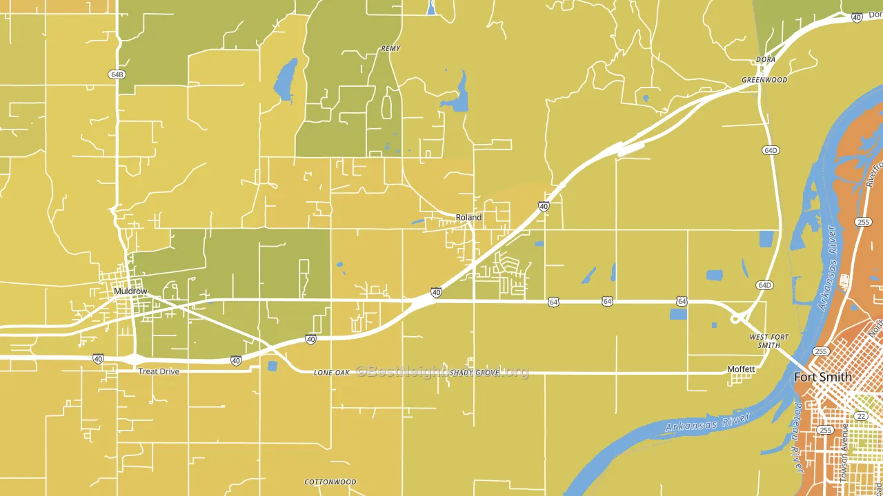 Roland, OK block-group voter-turnout map