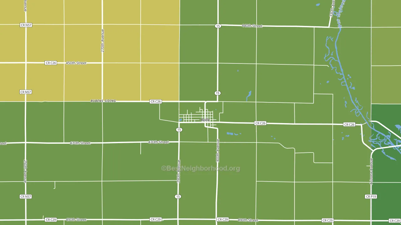 Rolfe, IA block-group voter-turnout map