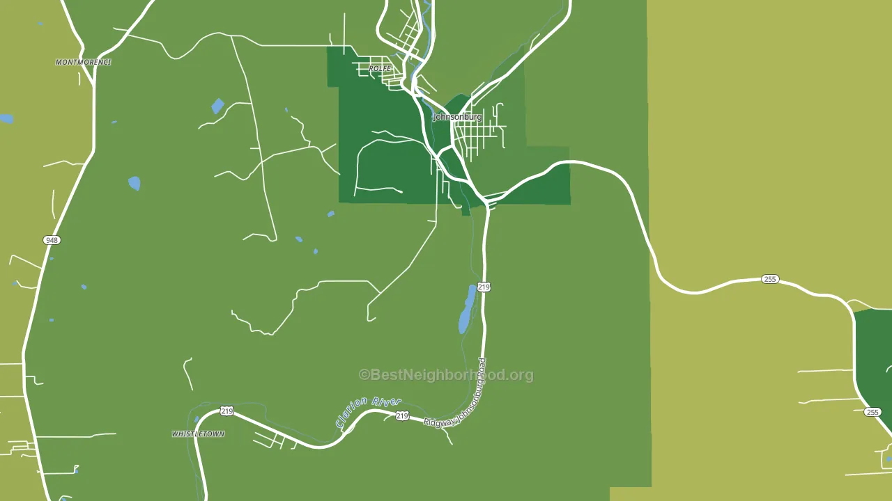 Rolfe, PA block-group voter-turnout map