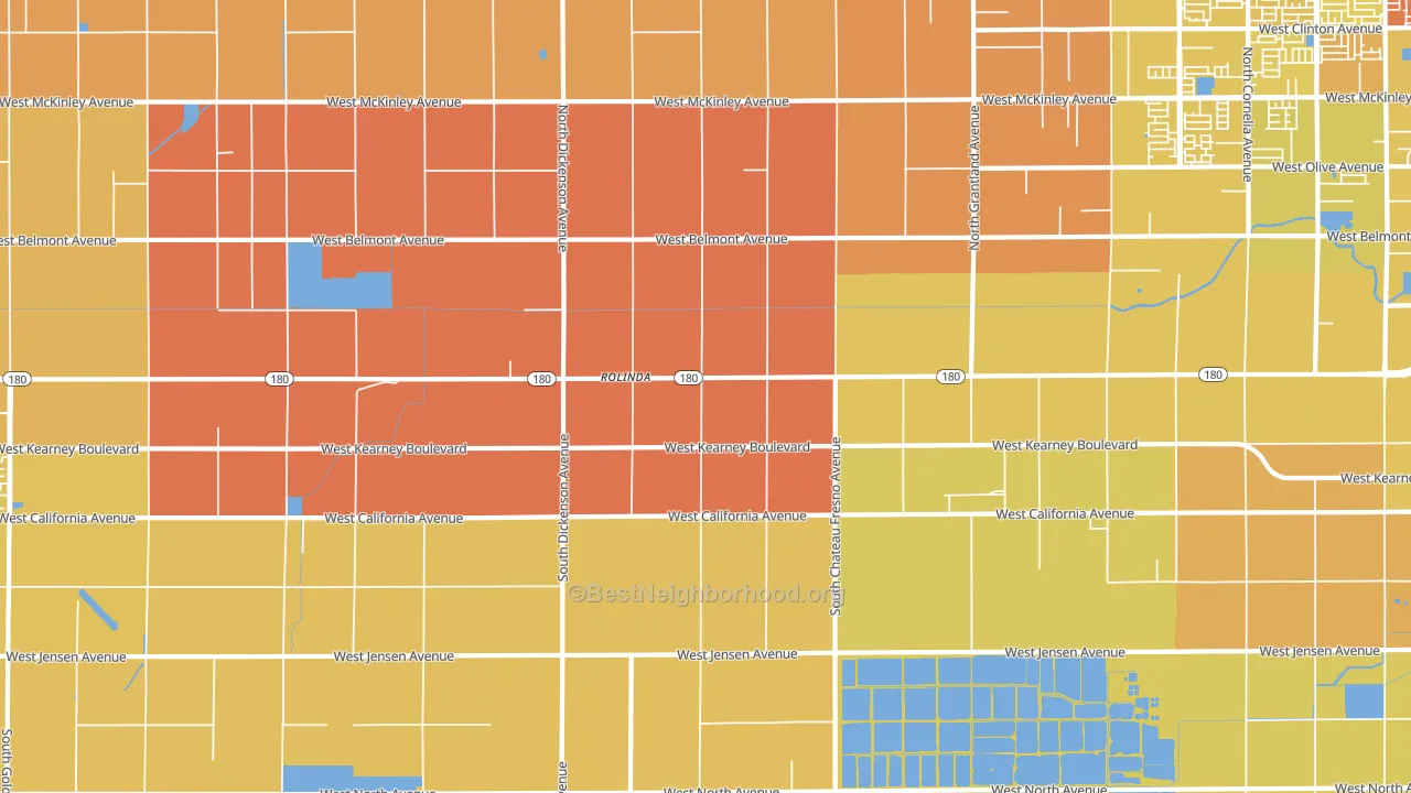 Rolinda, CA block-group voter-turnout map