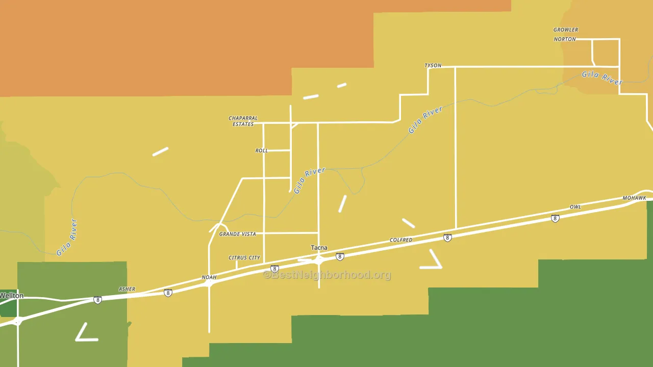 Roll, AZ block-group voter-turnout map