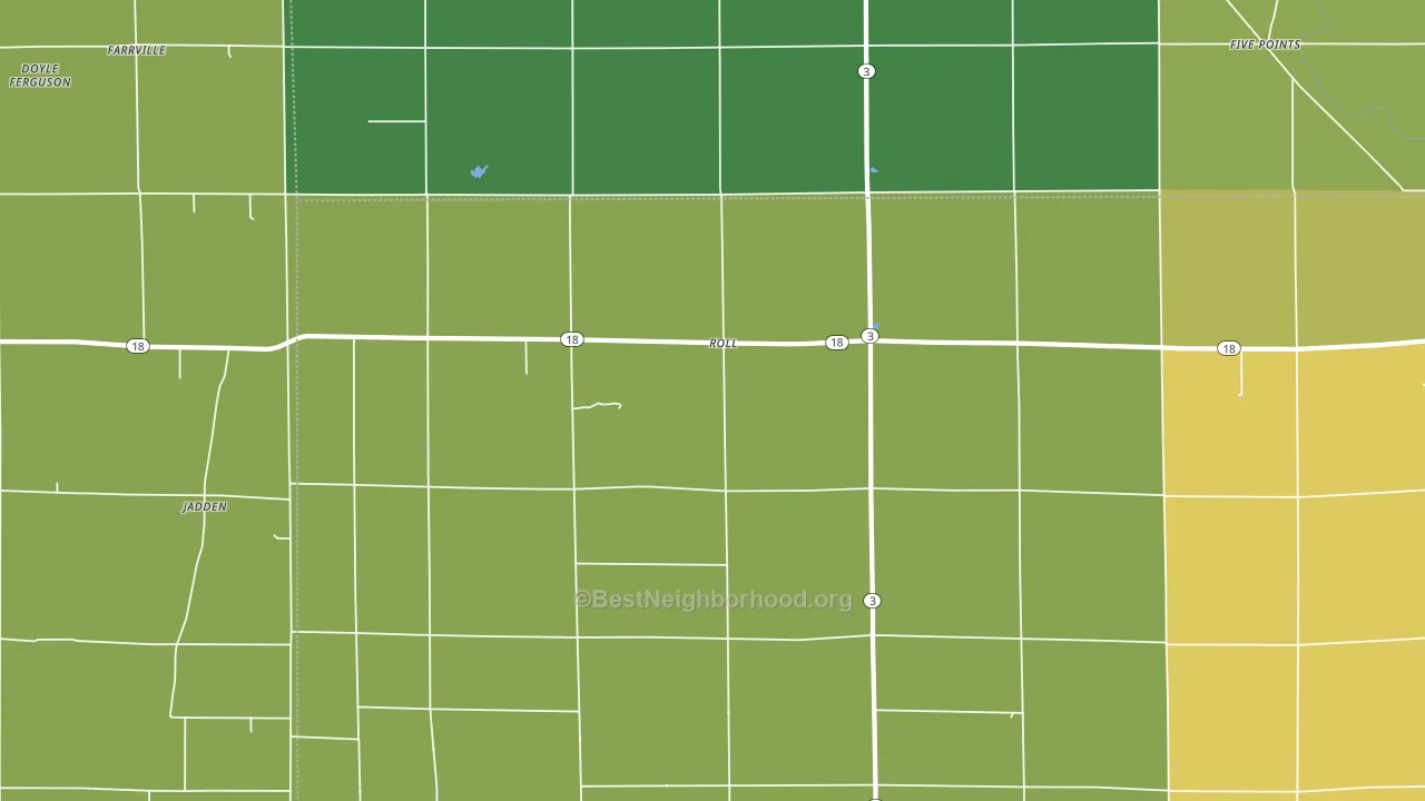 Roll, IN block-group voter-turnout map