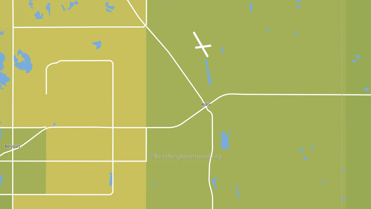 Rolla, ND block-group voter-turnout map