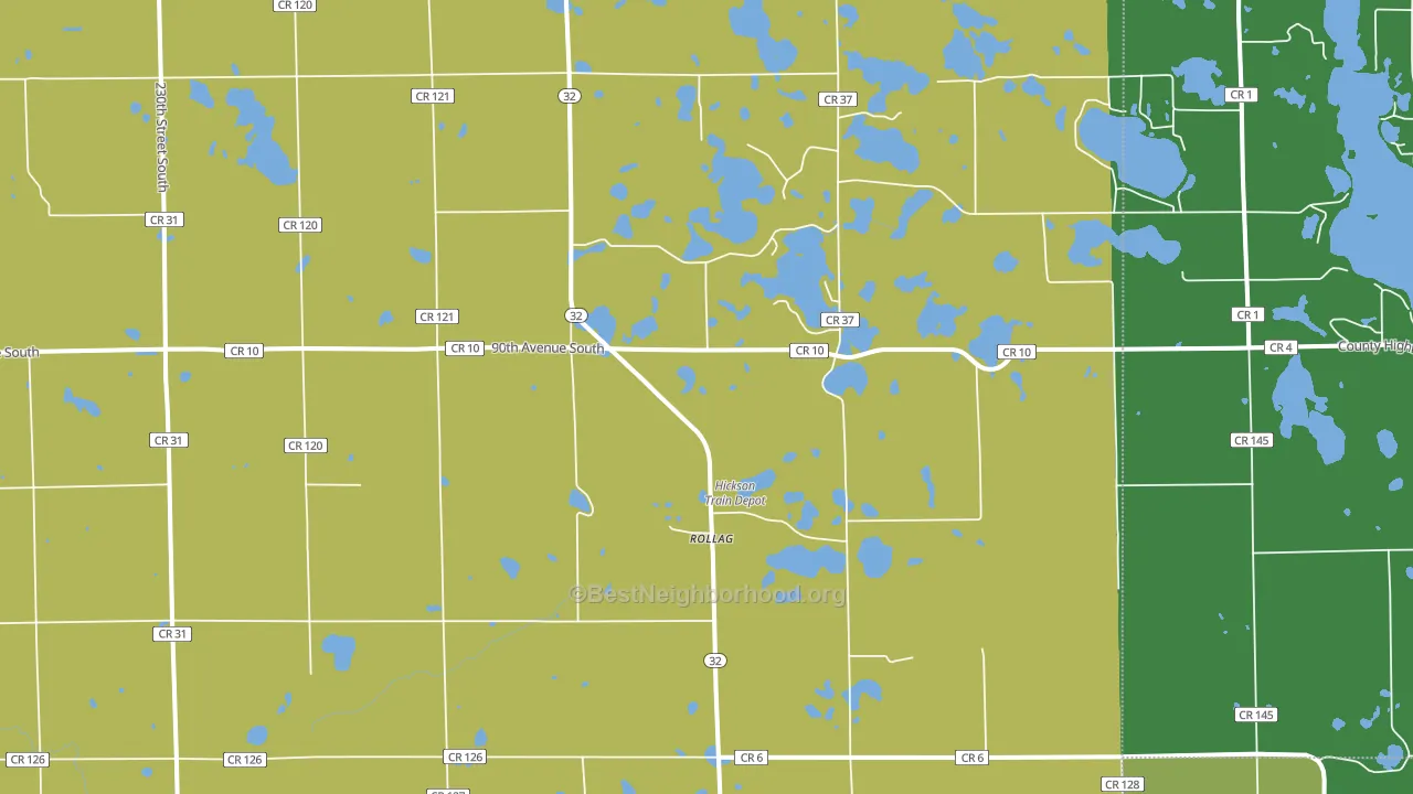 Rollag, MN block-group voter-turnout map