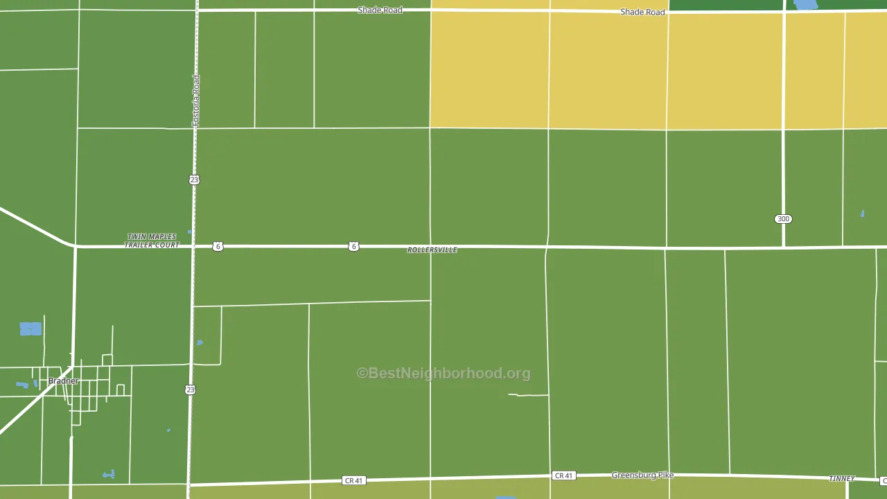 Rollersville, OH block-group voter-turnout map