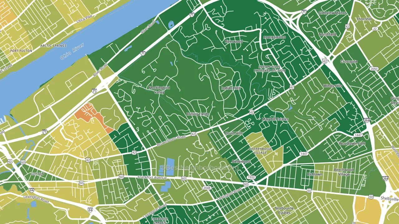 Rolling Fields, KY block-group voter-turnout map