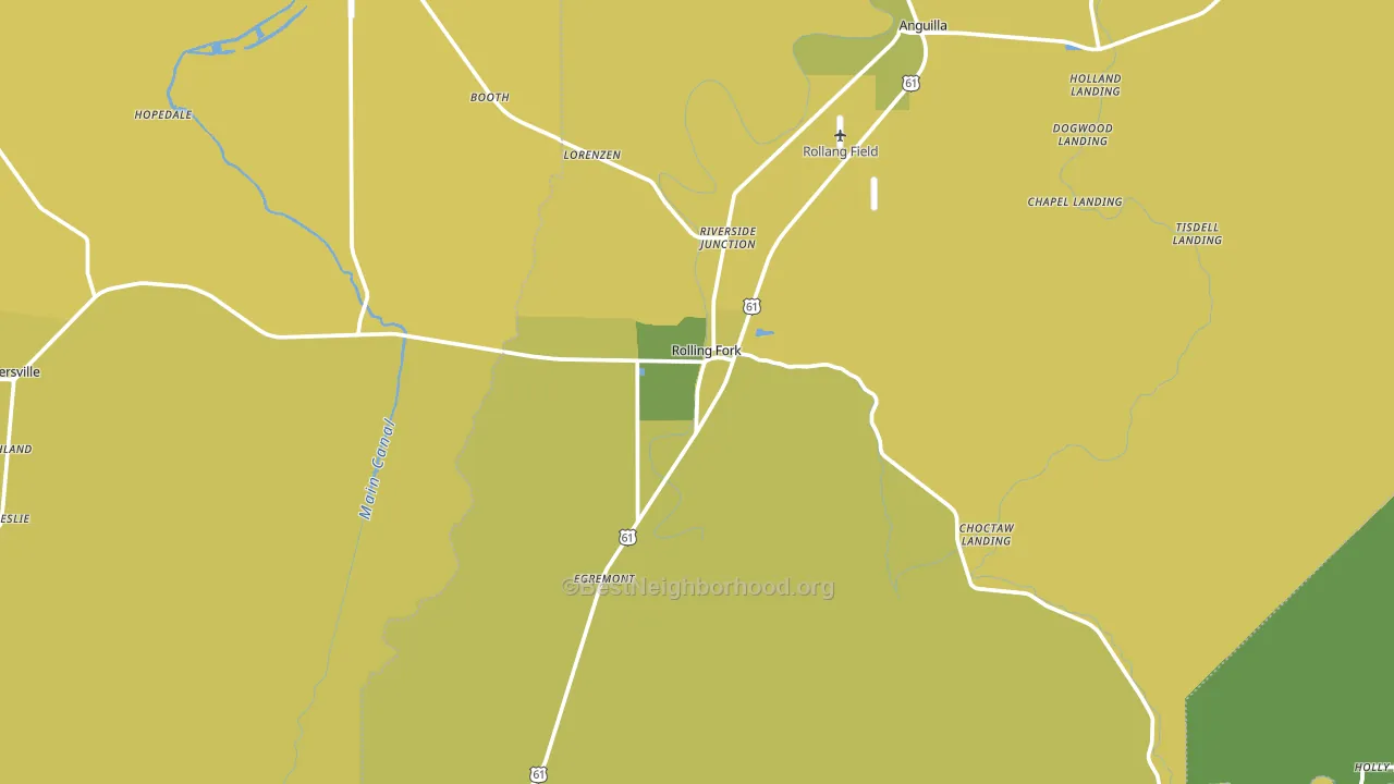 Rolling Fork, MS block-group voter-turnout map