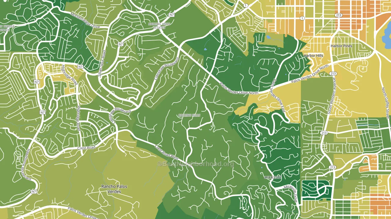 Rolling Hills, CA block-group voter-turnout map
