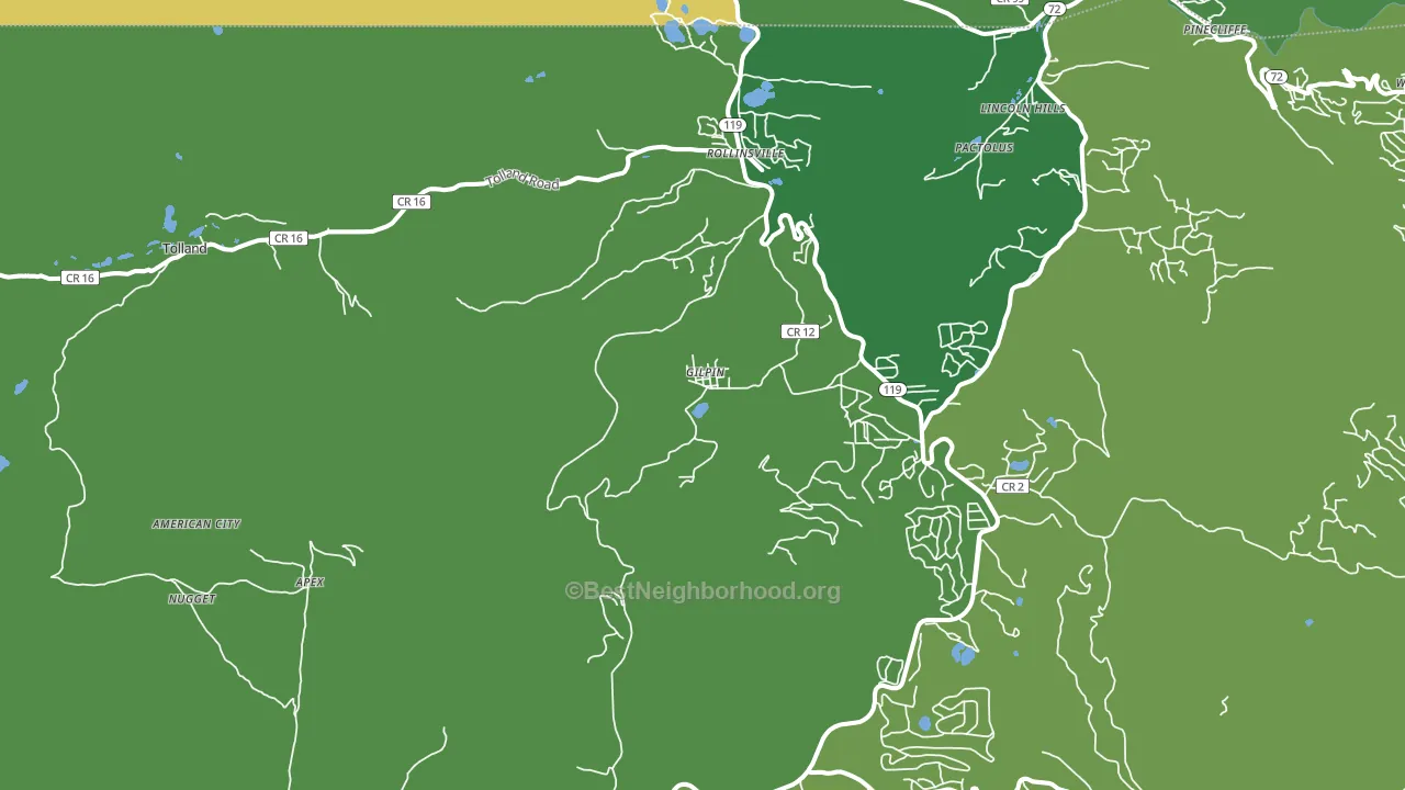 Rollinsville, CO block-group voter-turnout map
