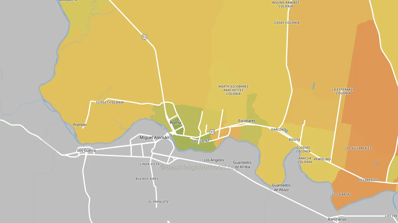 Roma, TX block-group voter-turnout map