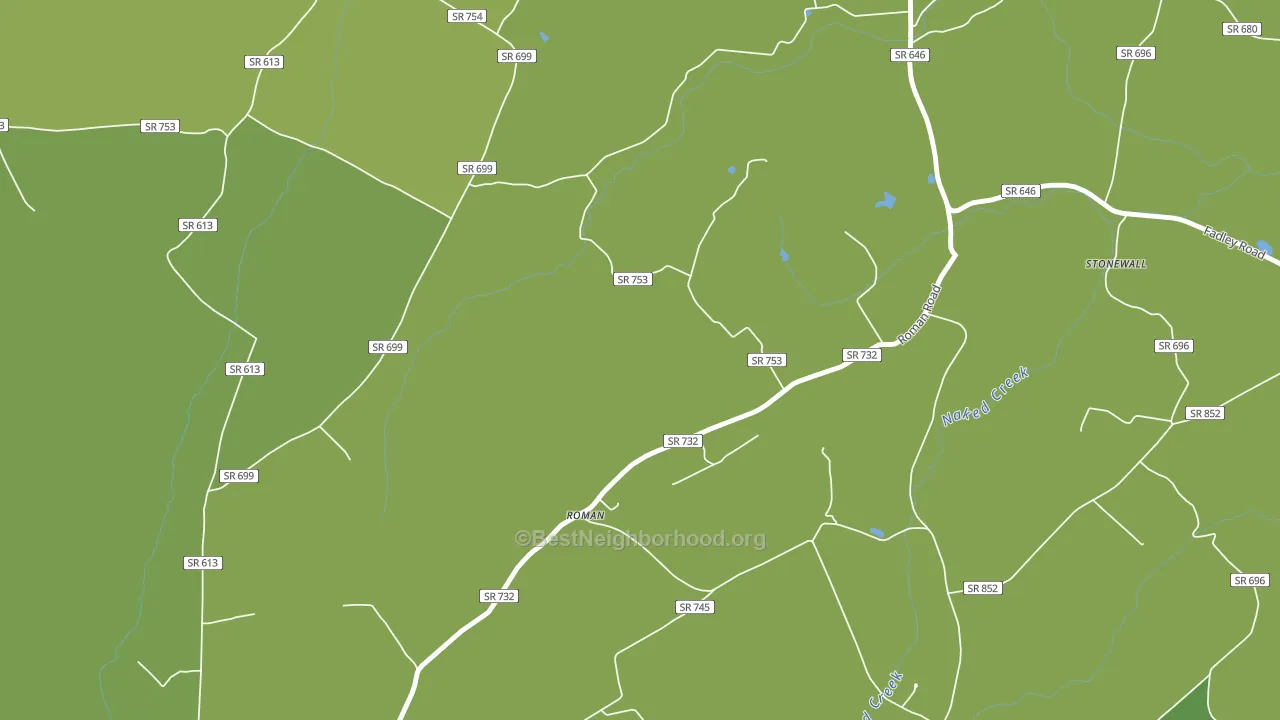 Roman, VA block-group voter-turnout map