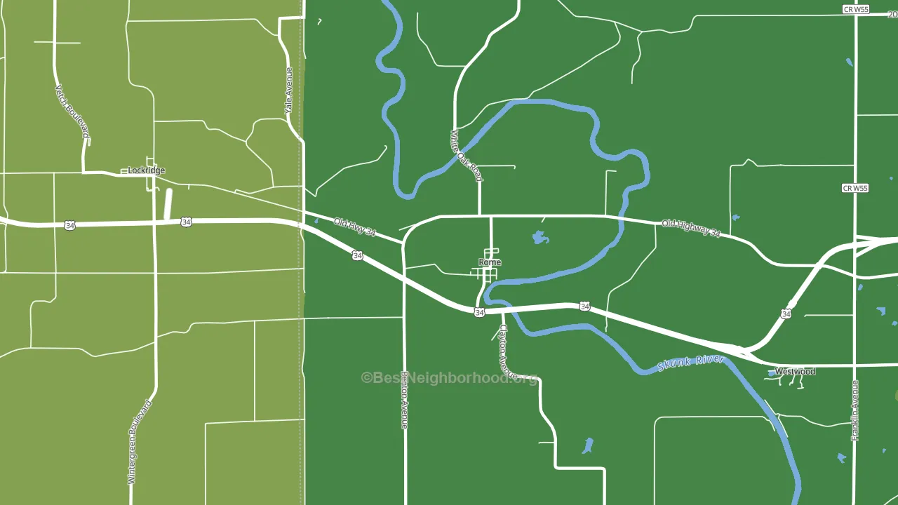 Rome, IA block-group voter-turnout map