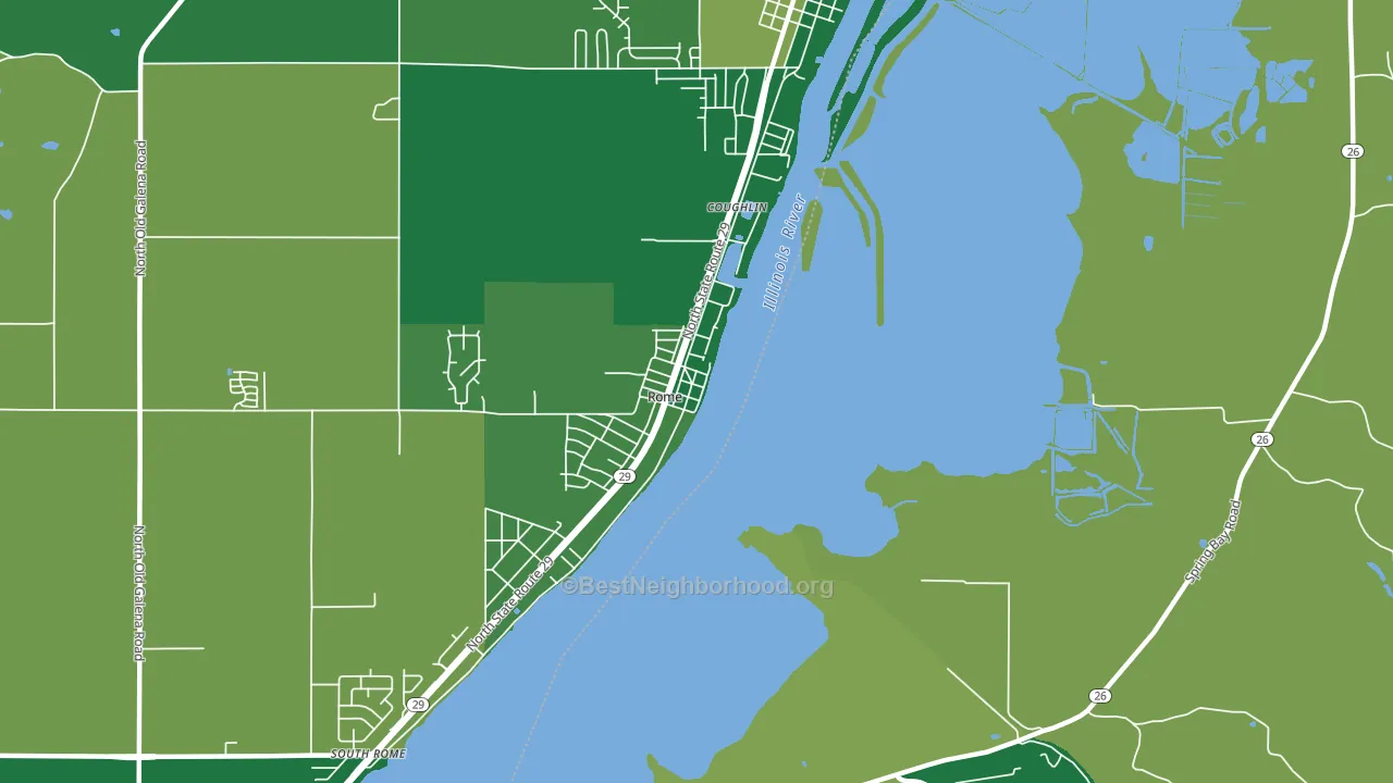 Rome, IL block-group voter-turnout map
