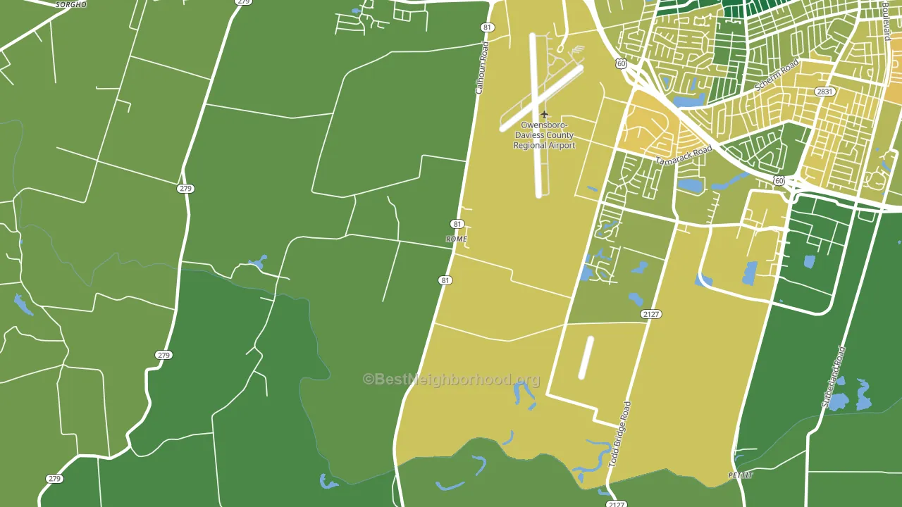 Rome, KY block-group voter-turnout map