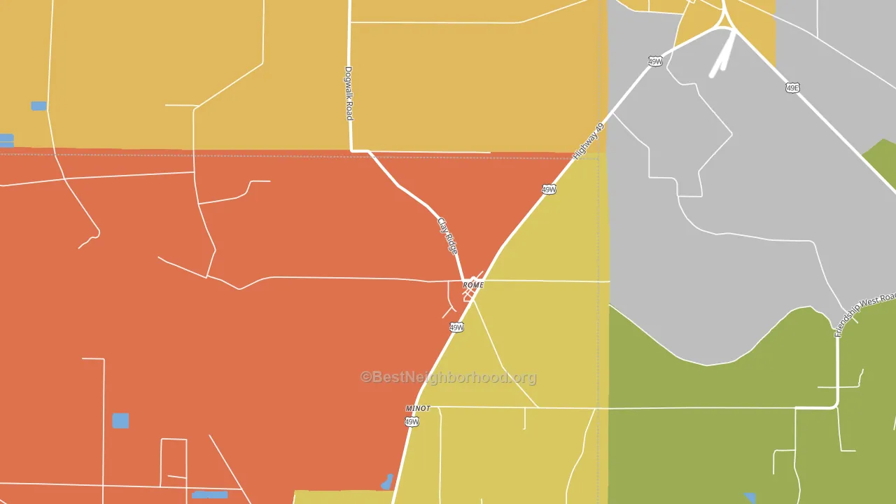 Rome, MS block-group voter-turnout map