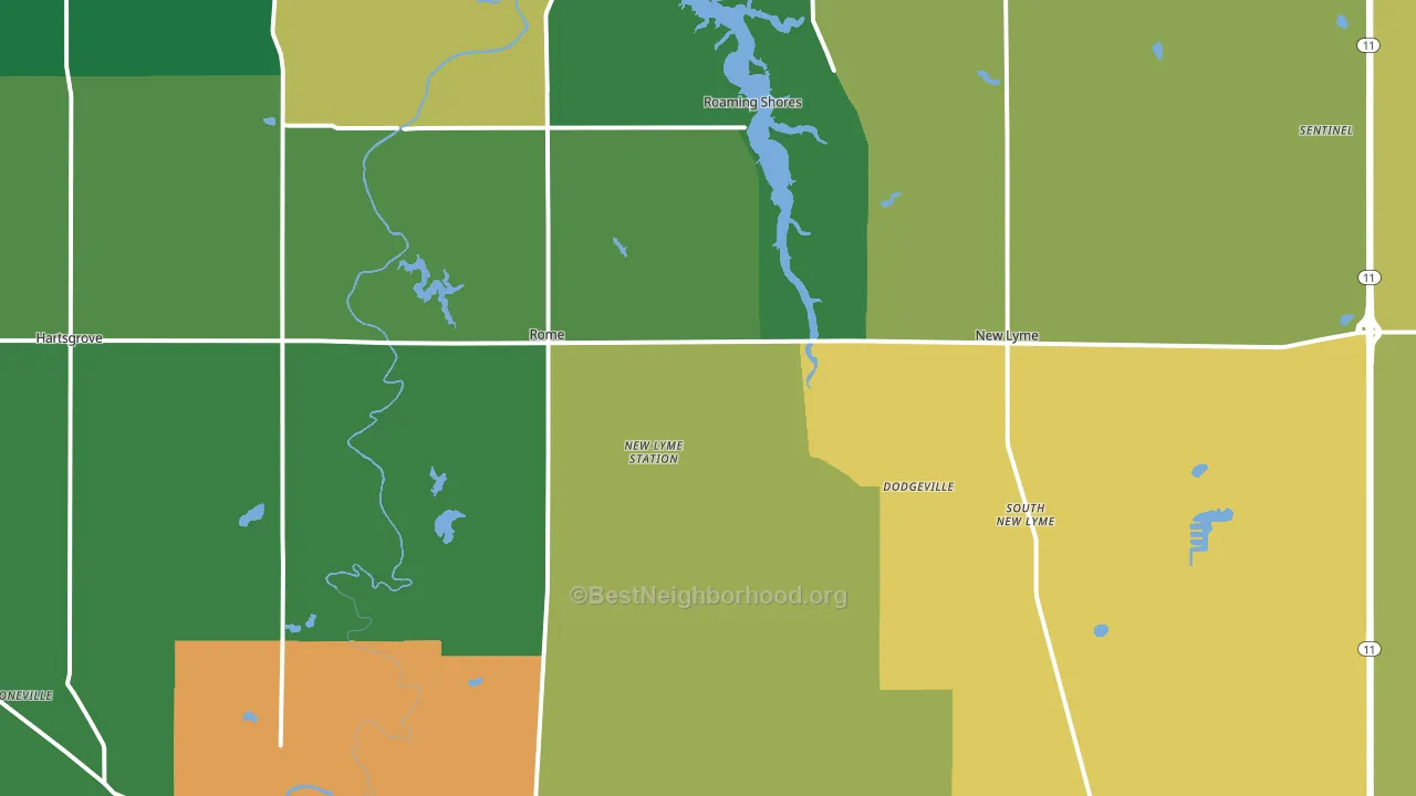 Rome, OH block-group voter-turnout map
