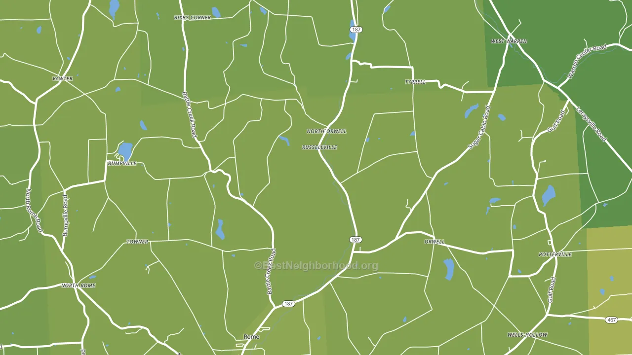 Rome, PA block-group voter-turnout map