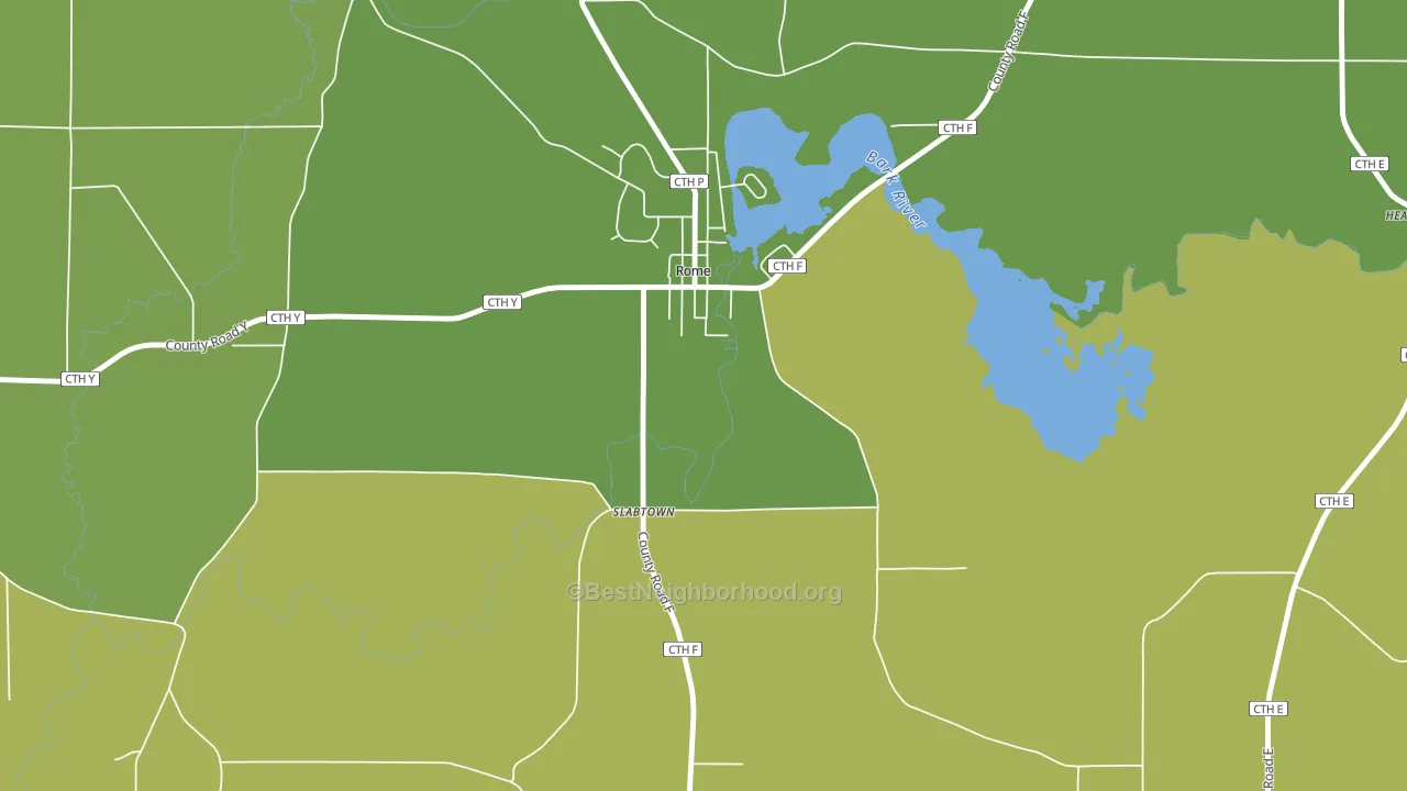 Rome, WI block-group voter-turnout map
