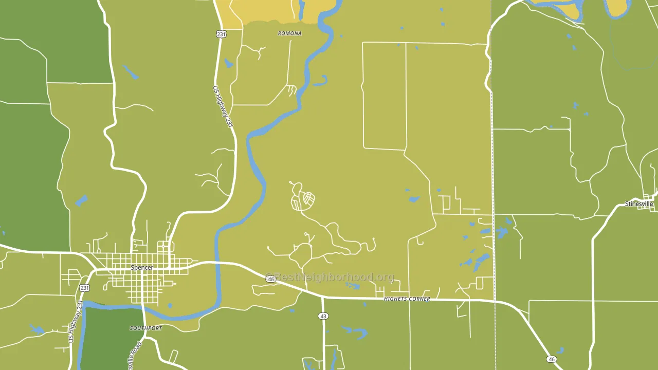Romona, IN block-group voter-turnout map
