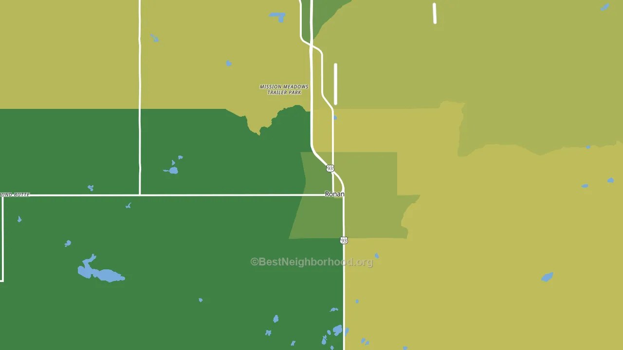 Ronan, MT block-group voter-turnout map