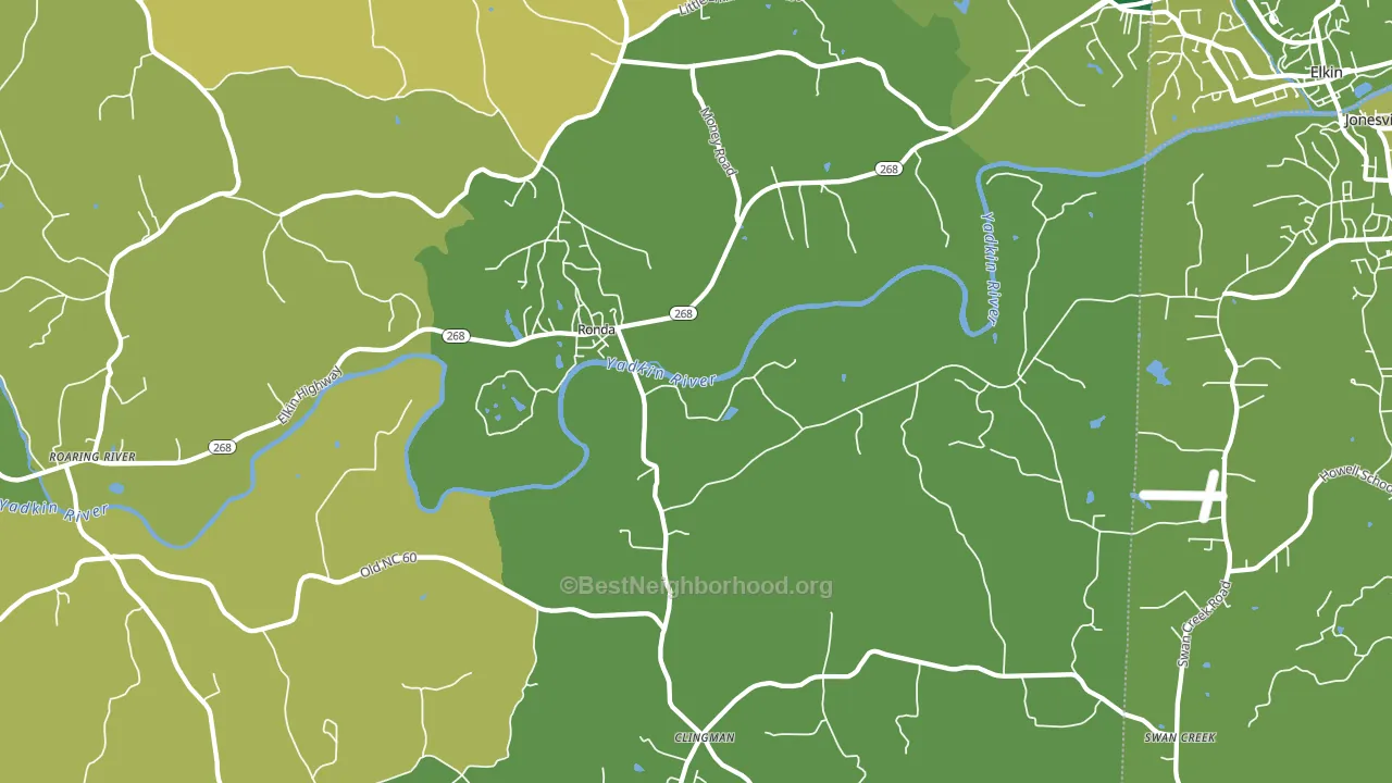 Ronda, NC block-group voter-turnout map