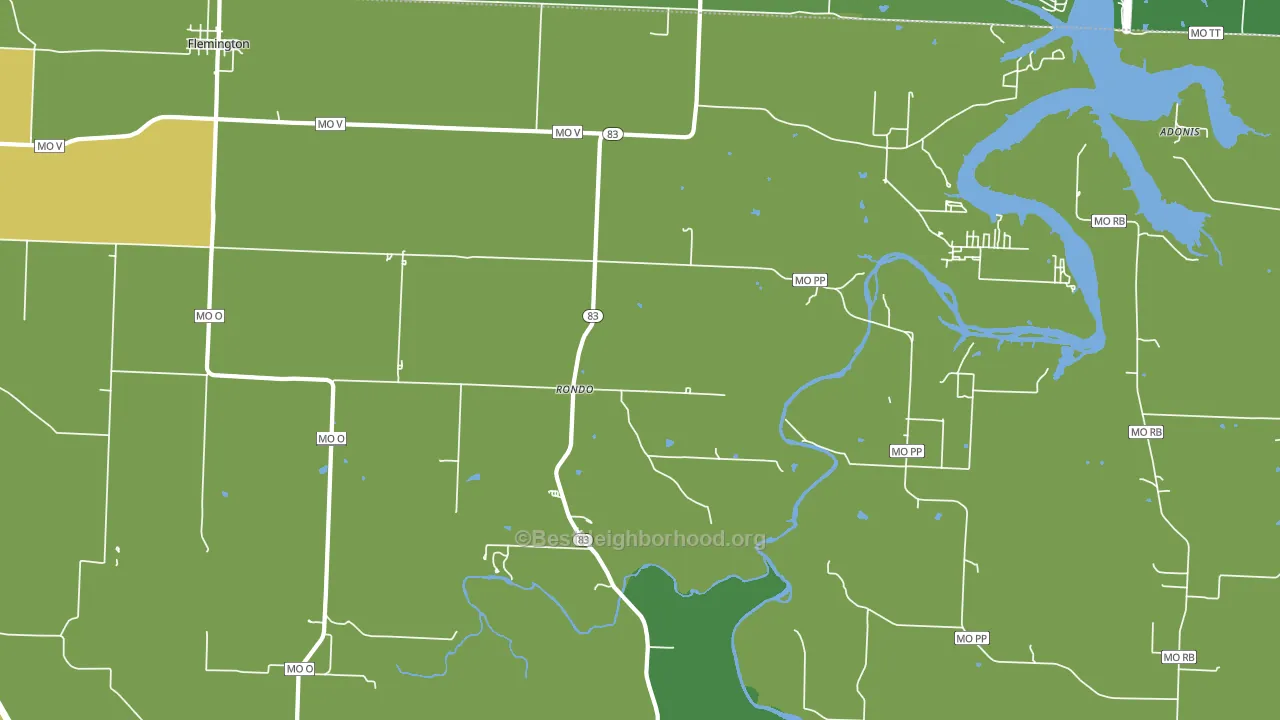Rondo, MO block-group voter-turnout map