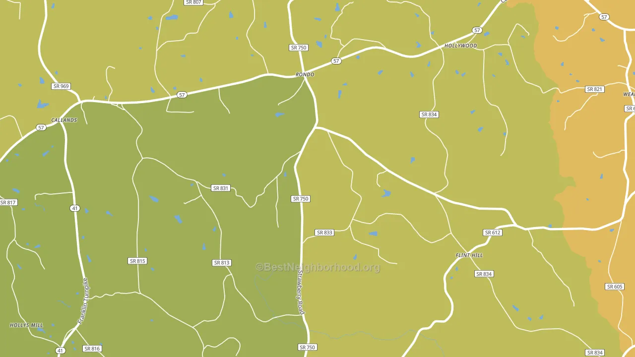 Rondo, VA block-group voter-turnout map