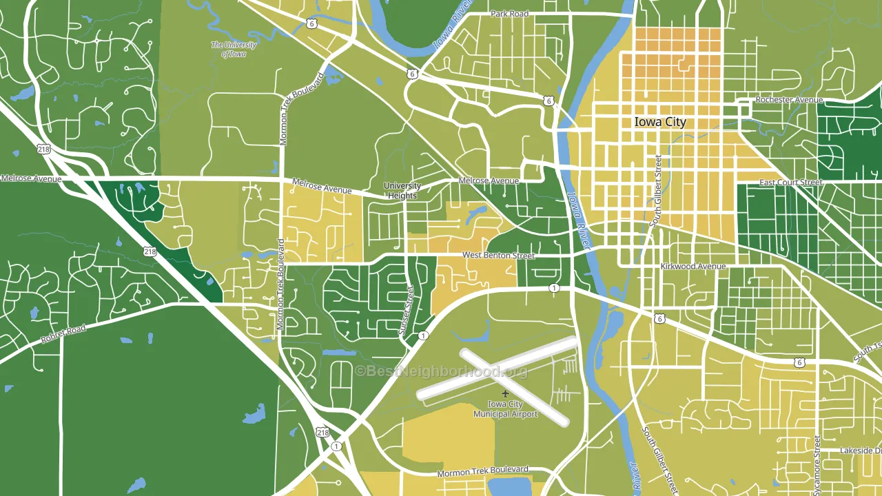Roosevelt, Iowa City, IA block-group voter-turnout map