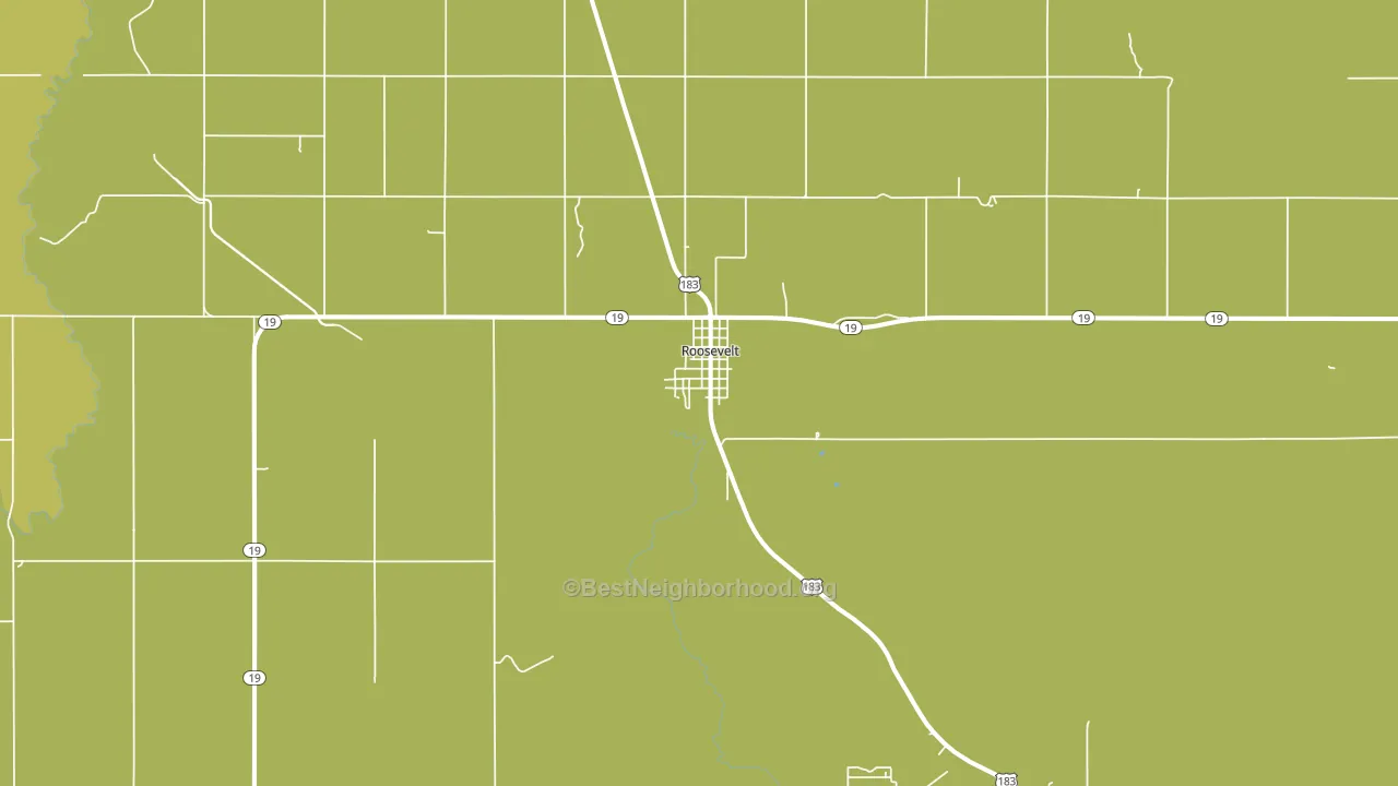 Roosevelt, OK block-group voter-turnout map