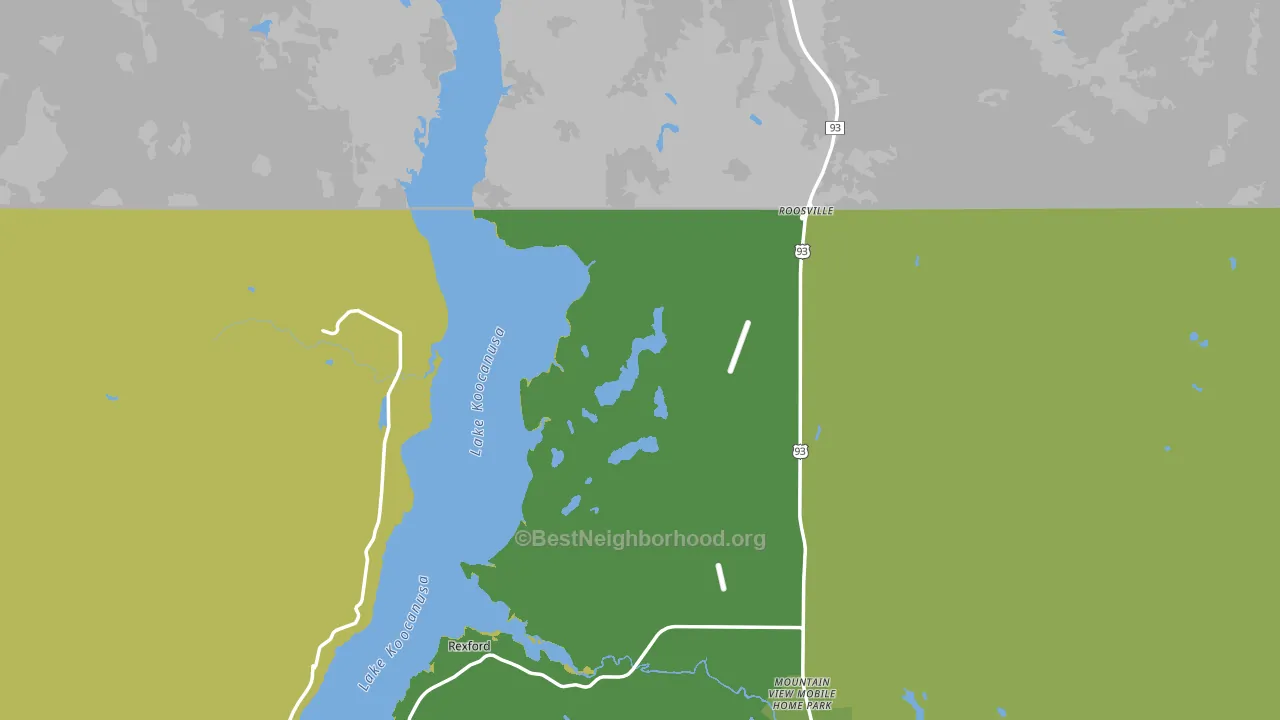 Roosville, MT block-group voter-turnout map