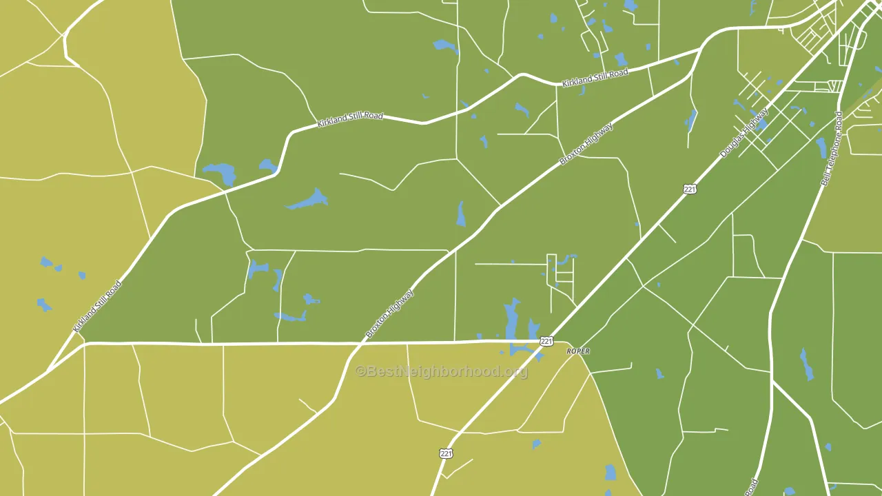 Roper, GA block-group voter-turnout map