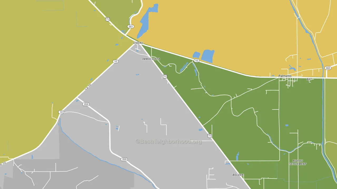 Rosa, LA block-group voter-turnout map